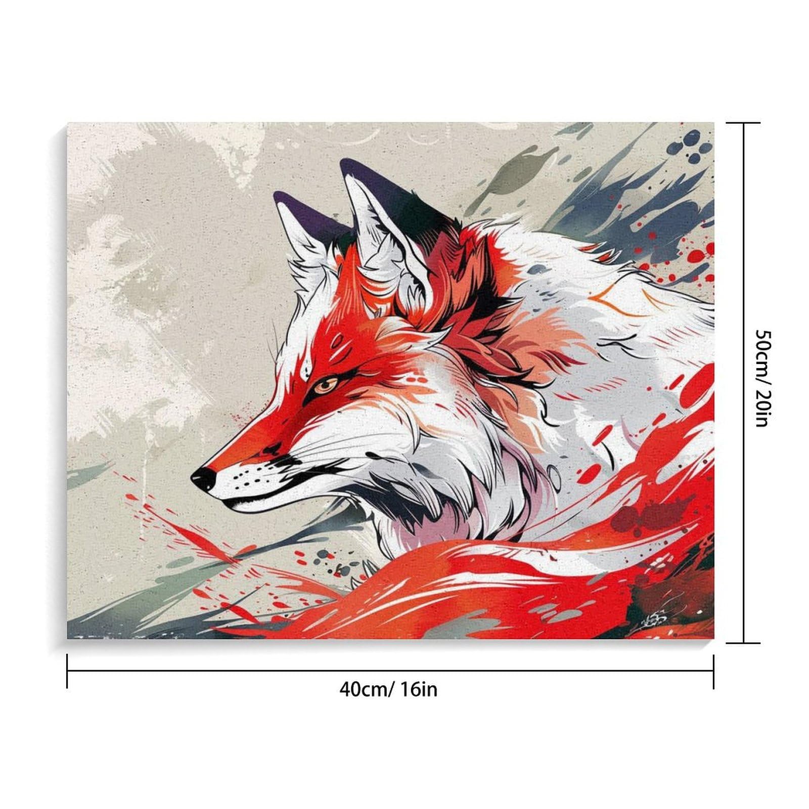 Amazon | 日本のアニメ風の赤と白のキツネ 数字キットによる絵画 数字